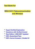 WGU D413 Telecommunication and Wireless Questions & Answers &vert; Complete Communications Study Guide &vert; Latest Edition