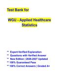 WGU Applied Healthcare Statistics Study Guide with Practice Questions & Verified Answers &vert; Complete Exam Prep 2026&ndash;2027