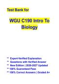 WGU C190 Intro to Biology Study Guide with Practice Questions & Verified Answers &vert; Complete Objective Assessment Prep 2026&ndash;2027