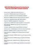 NUR 224G Medical-Surgical Nursing Course Overview Exam With Complete Solutions