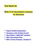 WGU C723 Quantitative Analysis for Business Study Guide with Practice Questions & Verified Answers &vert; Complete OA Exam Prep 2026&ndash;2027