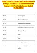 OPOTA Crimes Against the Administration of&NewLine;Safety & Justice R&period;C&period; Exam Questions and&NewLine;Answers with Verified Solutions &vert; Latest&NewLine;Updated 2026&NewLine;