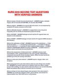 NURS 2245 SECOND TEST QUESTIONS WITH VERIFIED ANSWERS