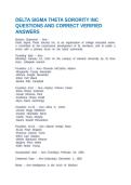 DELTA SIGMA THETA SORORITY INC QUESTIONS AND CORRECT VERIFIED ANSWERS