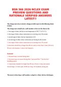 BSN 366 2026 NCLEX EXAM PREVIEW QUESTIONS AND RATIONALE VERIFIED ANSWERS LATEST&excl;&excl;