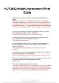 NUR2092 Health Assessment Final Exam &ndash; Complete Study Guide