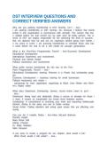 DST INTERVIEW QUESTIONS AND CORRECT VERIFIED ANSWERS