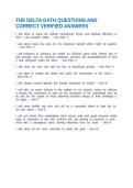 THE DELTA OATH QUESTIONS AND CORRECT VERIFIED ANSWERS