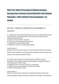 NUR 170 &sol; NUR170 Concepts of Medical-Surgical Nursing Exam 4 Review Actual 2026&sol;2027 with Detailed Rationales &vert; 100&percnt; Verified &vert; Pass Guaranteed &ndash; A&plus; Graded