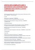 OPOTA SPO COMPLETE UNIT 8 QUESTIONS AND ANSWERS WITH VERIFIED SOLUTIONS &vert; LATEST UPDATED 2026&NewLine;