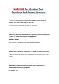 MACS 609 Certification Test &ndash; Questions and Correct Answers