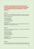 Texas Life and Health Insurance Final Exam 2026 - Complete Updated Test Bank with Actual Questions&comma; Correct Answers & Detailed Explanations &vert; State-Specific Rules&comma; Life&comma; Health & Disability - Graded A&plus;