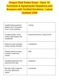 Oregon Real Estate Exam - Deck 10&colon;&NewLine;Contracts & Agreements Questions and&NewLine;Answers with Verified Solutions &vert; Latest&NewLine;Updated 2026