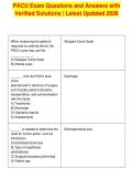 PACU Exam Questions and Answers with&NewLine;Verified Solutions &vert; Latest Updated 2026&NewLine;