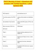 PACU &lpar;Nursing 2&rpar; Exam 1 Questions and&NewLine;Answers with Verified Solutions &vert; Latest&NewLine;Updated 2026