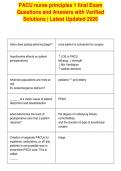 PACU nurse principles 1 final Exam&NewLine;Questions and Answers with Verified&NewLine;Solutions &vert; Latest Updated 2026&NewLine;
