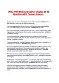 VNSG 1409 Med-Surg Exam 1 Chapter 21-26 Questions With Correct Answers