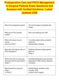 Postoperative Care and PACU Management&NewLine;in Surgical Patients Exam Questions and&NewLine;Answers with Verified Solutions &vert; Latest&NewLine;Updated 2026