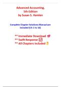 Solutions For Advanced Accounting&comma; 5th Edition Hamlen &lpar;All Chapters included&rpar;&NewLine;