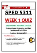 SPED 5311 Wk 1 Quiz &ndash; Instr Strategies &ndash; &lpar;2026&rpar; Actual Questions & Answers &lpar;LU&rpar; Guarantee Pass