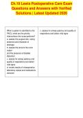 Ch&period;19 Lewis Postoperative Care Exam&NewLine;Questions and Answers with Verified&NewLine;Solutions &vert; Latest Updated 2026