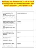 Principles and Practices- Ch 13 Part II&colon; PACU&NewLine;Recovery Exam Questions and Answers with&NewLine;Verified Solutions &vert; Latest Updated 2026