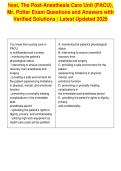 hesi&comma; The Post-Anesthesia Care Unit &lpar;PACU&rpar;&comma;&NewLine;Mr&period; Potter Exam Questions and Answers with&NewLine;Verified Solutions &vert; Latest Updated 2026