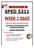 SPED 5311 Week 2 Quiz &ndash; Instr Strategies &ndash; &lpar;2026&rpar; Actual Questions & Answers &lpar;LU&rpar; Guarantee Pass