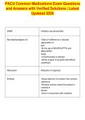 PACU Common Medications Exam Questions&NewLine;and Answers with Verified Solutions &vert; Latest&NewLine;Updated 2026&NewLine;
