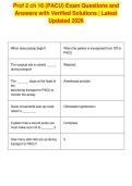 Prof 2 ch 16 &lpar;PACU&rpar; Exam Questions and&NewLine;Answers with Verified Solutions &vert; Latest&NewLine;Updated 2026
