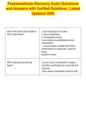 Postanesthesia Recovery Exam Questions&NewLine;and Answers with Verified Solutions &vert; Latest&NewLine;Updated 2026&NewLine;