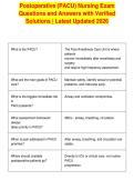 Postoperative &lpar;PACU&rpar; Nursing Exam&NewLine;Questions and Answers with Verified&NewLine;Solutions &vert; Latest Updated 2026