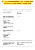 4&period;1 PACU Exam Questions and Answers with&NewLine;Verified Solutions &vert; Latest Updated 2026
