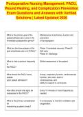 Postoperative Nursing Management&colon; PACU&comma;&NewLine;Wound Healing&comma; and Complication Prevention&NewLine;Exam Questions and Answers with Verified&NewLine;Solutions &vert; Latest Updated 2026
