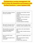 Postoperative nursing management&comma; the&NewLine;PACU &lpar;exam &num;2&rpar; Questions and Answers with&NewLine;Verified Solutions &vert; Latest Updated 2026