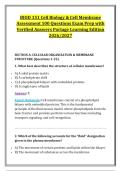 BIOD 151 Cell Biology & Cell Membrane Assessment &vert; 100 Exam Questions with Verified Answers &vert; Portage Learning 2026&sol;2027