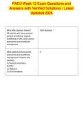 PACU Week 12 Exam Questions and&NewLine;Answers with Verified Solutions &vert; Latest&NewLine;Updated 2026
