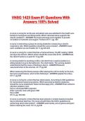 VNSG 1423 Exam &num;1 Questions With Answers 100&percnt; Solved