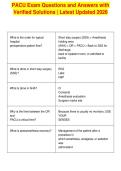 PACU Exam Questions and Answers with&NewLine;Verified Solutions &vert; Latest Updated 2026