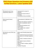 PACU Exam Questions and Answers with&NewLine;Verified Solutions &vert; Latest Updated 2026&NewLine;