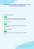 Fundamental Concepts and Skills for Nursing Questions and Answers&NewLine;with Verified Solutions &vert; Latest 2026 Update