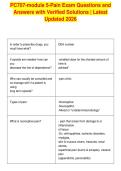 PC707-module 5-Pain Exam Questions and&NewLine;Answers with Verified Solutions &vert; Latest&NewLine;Updated 2026&NewLine;