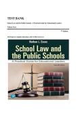 School Law and the Public Schools&colon; A Practical Guide for Educational Leaders 7th Edition Test Bank &vert; Nathan L&period; Essex &vert; All Chapters Complete &vert; Verified Questions & Answers &vert; Educational Leadership & School Law Exam Prep