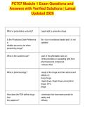 PC707 Module 1 Exam Questions and&NewLine;Answers with Verified Solutions &vert; Latest&NewLine;Updated 2026