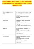 Public Health Block 8 vol 1 Exam Questions&NewLine;and Answers with Verified Solutions &vert; Latest&NewLine;Updated 2026