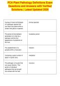 PCA Plant Pathology Definitions Exam&NewLine;Questions and Answers with Verified&NewLine;Solutions &vert; Latest Updated 2026&NewLine;