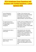 PCA Vertebrates Exam Questions and&NewLine;Answers with Verified Solutions &vert; Latest&NewLine;Updated 2026