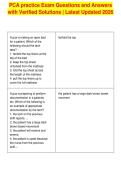 PCA practice Exam Questions and Answers&NewLine;with Verified Solutions &vert; Latest Updated 2026&NewLine;