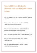 Nursing 2000 Exam 3 Cedarville University Exam Questions With Correct Answers 