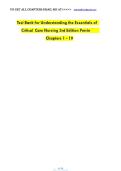 Test Bank for Understanding the Essentials of  Critical Care Nursing 3rd  &NewLine;Chapters 1 - 19 ISBN&colon;9780134146348&NewLine; &NewLine;&NewLine;